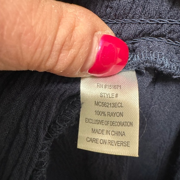 Harmony & Havoc Drawstring Navy Capri Pants - Picture 5 of 5